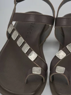 Outlet Sandali tacco 1cm pelle testa Donna Sandali Tacco Basso