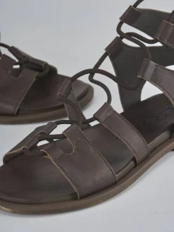 New Sandali tacco 1cm pelle testa Donna Sandali Tacco Basso