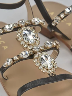 Sandali tacco 1cm pelle testa Donna Sandali Tacco Basso