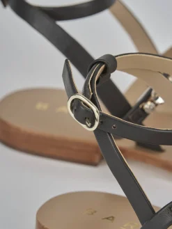 Sandali tacco 1cm pelle testa Donna Sandali Tacco Basso