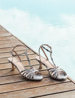 Online Sandali tacco 5cm pitone Donna Sandali Tacco Alto