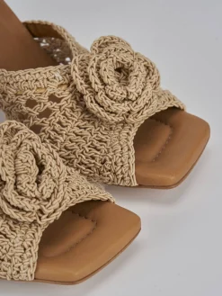 Sale Sandali tacco 8cm tessuto Donna Sandali Tacco Alto