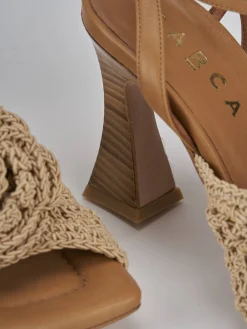 Sale Sandali tacco 8cm tessuto Donna Sandali Tacco Alto