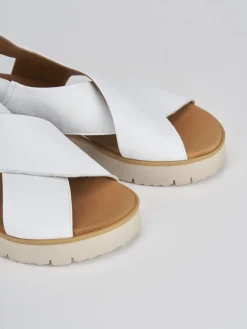 Hot Sandali zeppa 4 cm pelle Donna Sandali Zeppa