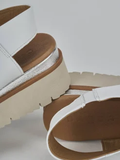 Hot Sandali zeppa 4 cm pelle Donna Sandali Zeppa