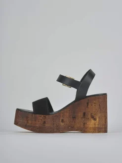 Best Sandali zeppa tacco 10cm camoscio Donna Sandali Zeppa