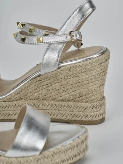 Hot Sandali zeppa tacco 11cm laminato Donna Sandali Zeppa