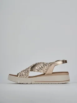 Clearance Sandali zeppa tacco 2cm pelle Donna Sandali Zeppa