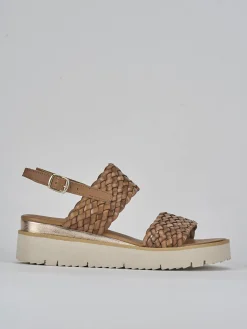 Hot Sandali zeppa tacco 3cm pelle Donna Sandali Zeppa