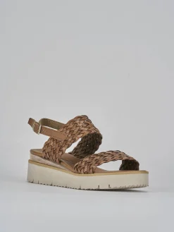 Hot Sandali zeppa tacco 3cm pelle Donna Sandali Zeppa