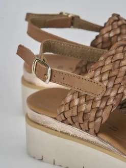 Hot Sandali zeppa tacco 3cm pelle Donna Sandali Zeppa