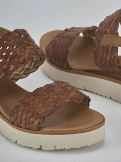 Hot Sandali zeppa tacco 3cm pelle Donna Sandali Zeppa