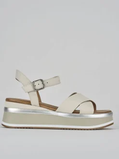 Outlet Sandali zeppa tacco 5cm pelle Donna Sandali Zeppa