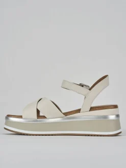 Outlet Sandali zeppa tacco 5cm pelle Donna Sandali Zeppa