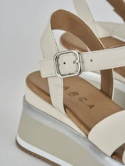 Outlet Sandali zeppa tacco 5cm pelle Donna Sandali Zeppa