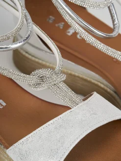 Sale Sandali zeppa tacco 3cm pelle Donna Sandali Zeppa