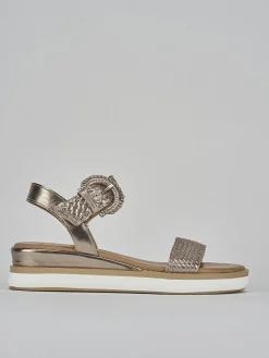 Clearance Sandali zeppa tacco 3cm pelle Donna Sandali Zeppa