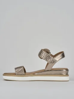 Clearance Sandali zeppa tacco 3cm pelle Donna Sandali Zeppa