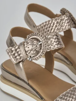 Clearance Sandali zeppa tacco 3cm pelle Donna Sandali Zeppa