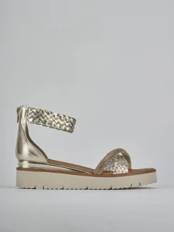 Clearance Sandali zeppa tacco 2cm pelle Donna Sandali Zeppa