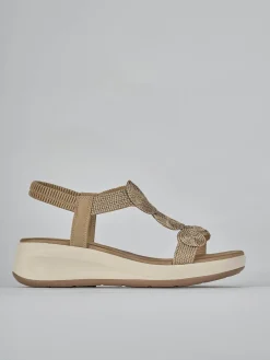 Clearance Sandali zeppa tacco 4cm pelle Donna Sandali Zeppa