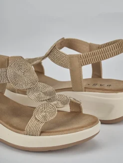 Clearance Sandali zeppa tacco 4cm pelle Donna Sandali Zeppa