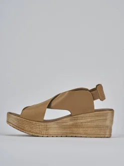 Online Sandali zeppa tacco 6cm pelle Donna Sandali Zeppa