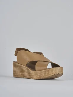 Online Sandali zeppa tacco 6cm pelle Donna Sandali Zeppa