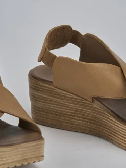 Online Sandali zeppa tacco 6cm pelle Donna Sandali Zeppa