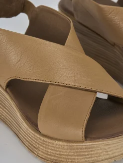 Online Sandali zeppa tacco 6cm pelle Donna Sandali Zeppa