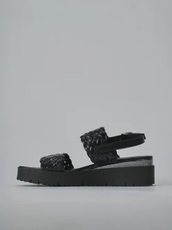 Clearance Sandali zeppa tacco 3cm pelle Donna Sandali Zeppa