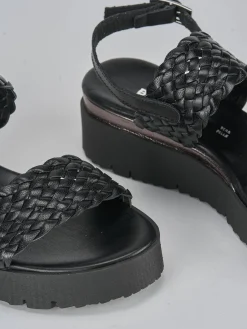 Clearance Sandali zeppa tacco 3cm pelle Donna Sandali Zeppa