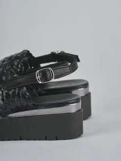 Clearance Sandali zeppa tacco 3cm pelle Donna Sandali Zeppa