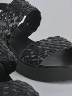 Clearance Sandali zeppa tacco 3cm pelle Donna Sandali Zeppa