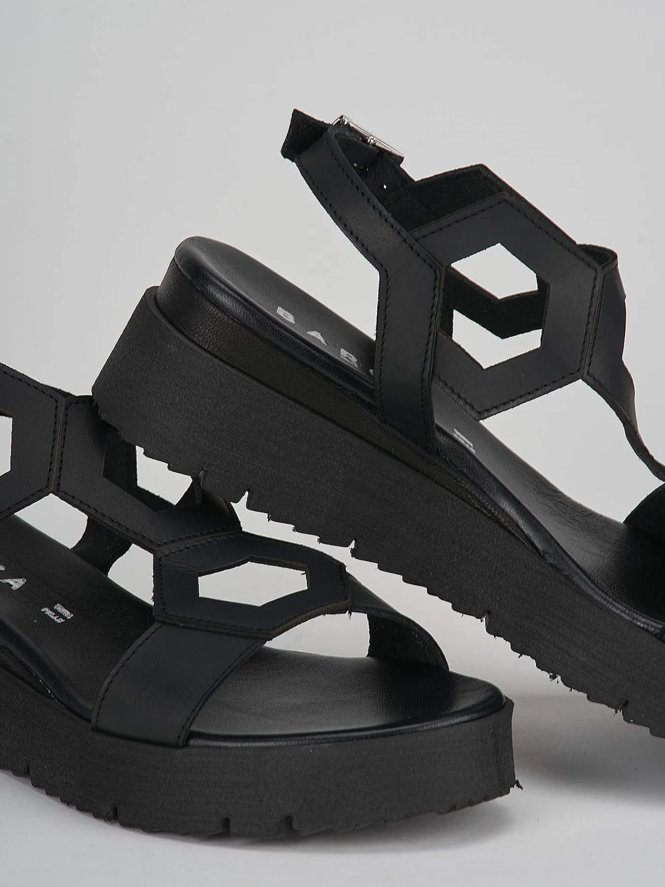 Online Sandali zeppa tacco 3cm pelle Donna Sandali Zeppa