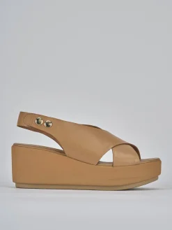 Best Sandali zeppa tacco 6cm pelle Donna Sandali Zeppa