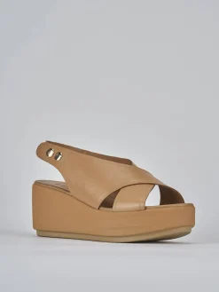 Best Sandali zeppa tacco 6cm pelle Donna Sandali Zeppa