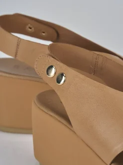 Best Sandali zeppa tacco 6cm pelle Donna Sandali Zeppa