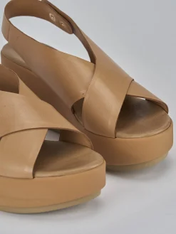 Best Sandali zeppa tacco 6cm pelle Donna Sandali Zeppa