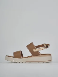 Discount Sandali zeppa tacco 3cm pelle Donna Sandali Zeppa