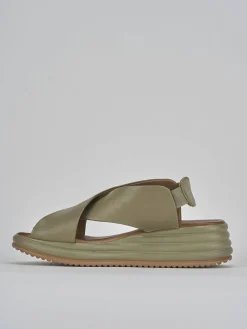 New Sandali zeppa tacco 5cm pelle Donna Sandali Zeppa