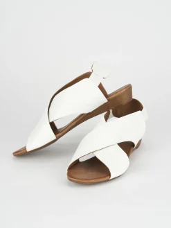 Discount Sandali zeppa tacco 3cm pelle Donna Sandali Zeppa