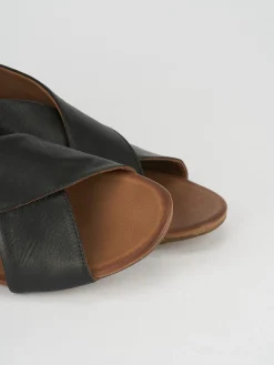 Sale Sandali zeppa tacco 3cm pelle Donna Sandali Zeppa