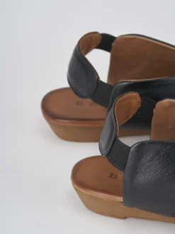 Sale Sandali zeppa tacco 3cm pelle Donna Sandali Zeppa