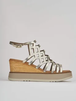 Hot Sandali zeppa tacco 7cm pelle Donna Sandali Zeppa