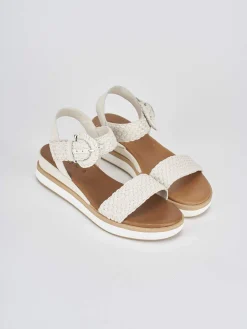 Sandali zeppa tacco 3cm pelle Donna Sandali Zeppa