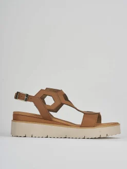 Discount Sandali zeppa tacco 3cm pelle Donna Sandali Zeppa