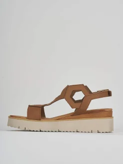 Discount Sandali zeppa tacco 3cm pelle Donna Sandali Zeppa