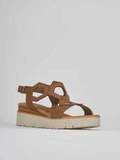 Discount Sandali zeppa tacco 3cm pelle Donna Sandali Zeppa