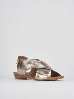 Sale Sandali zeppa tacco 3cm pelle Donna Sandali Zeppa